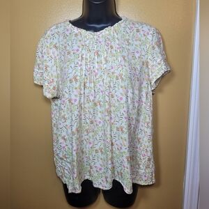 Unbranded Floral Pin Tuck Feminine Girly Blouse sz M